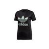 Adidas Originals Trefoil Tee Casual Sports Round Neck Letter Print Short Sleeve T-Shirt Women Tops Black DV0116