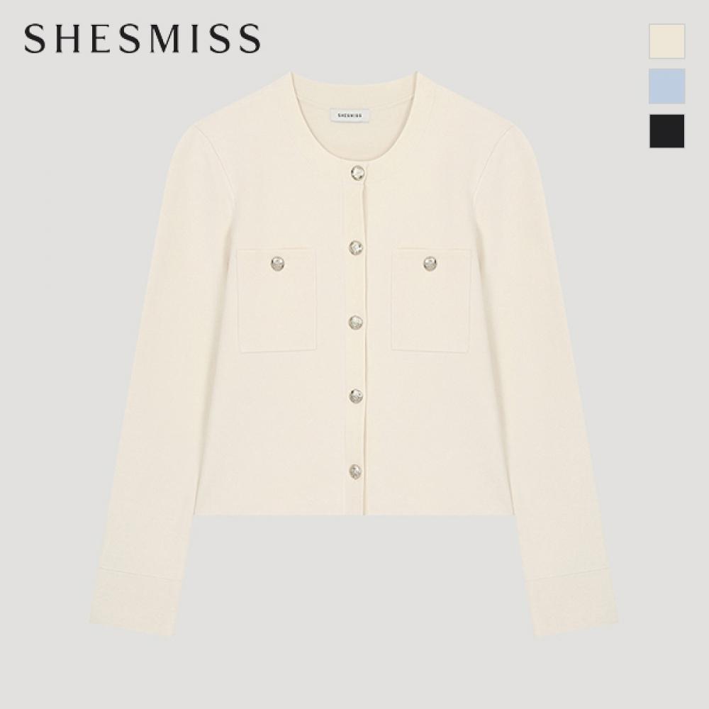 [She S miSS] Patch Pocket Round Neck Cardigan SSkcdo11070