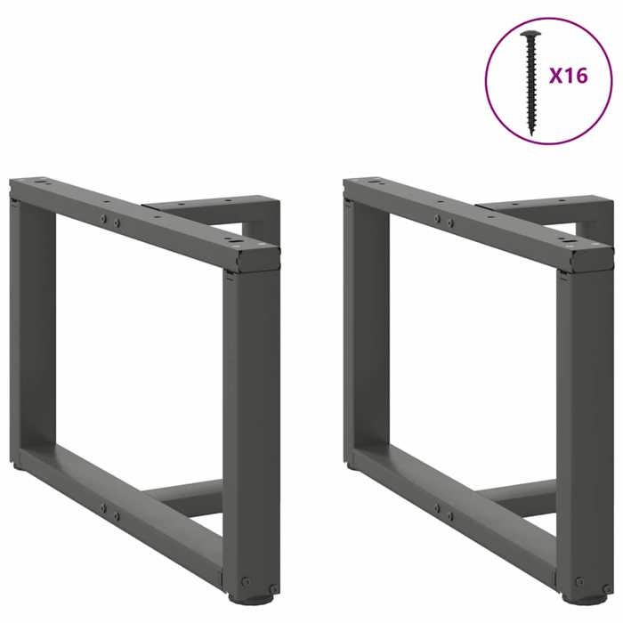 VidaXL Pieds de table basse en T, 2 pièces, anthracite, 60 x 25 x (42-43) cm, acier 4013034