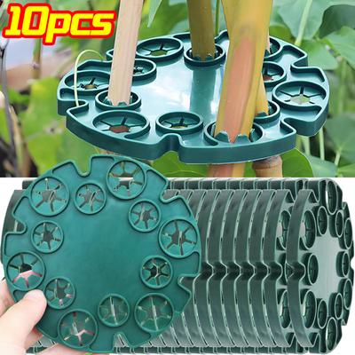 10 piezas de plástico para plantas, guisantes, judías, estacas para enredaderas, conectores para cañas, soporte para estantes, soporte para plantas de jardín, soporte para plantas, columna de flores, marcos para trepar