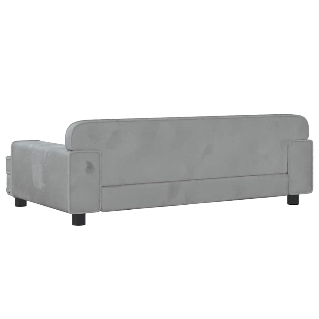 Kids Sofa Light Grey 90 X 53 X 30 Cm Velvet