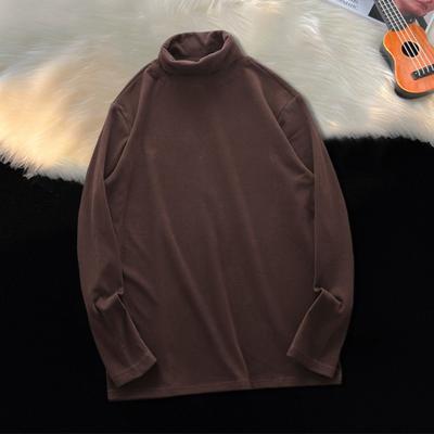 Tricou de bază pentru bărbați Guler înalt Catifea germană față-verso Culoare solidă Elastic Mediu