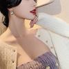 New Korean Style White Green Heart Drop Earrings For Women Contracted Heart Pearl Asymmetrical Earring Party Jewelry