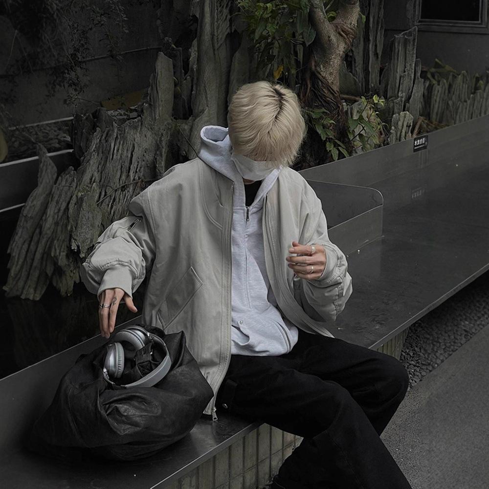 American Retro High Street Bomber Jacket Men and Women Spring and Autumn Design Sense Loose Casual Tooling Baseball Jacket Tide