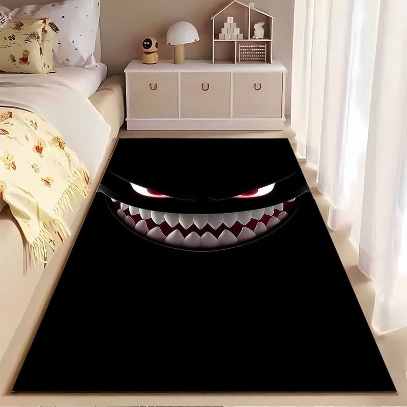 Dark Grinning Face Art Carpet suitable as a non-slip mat for the living room or bedroom sofa