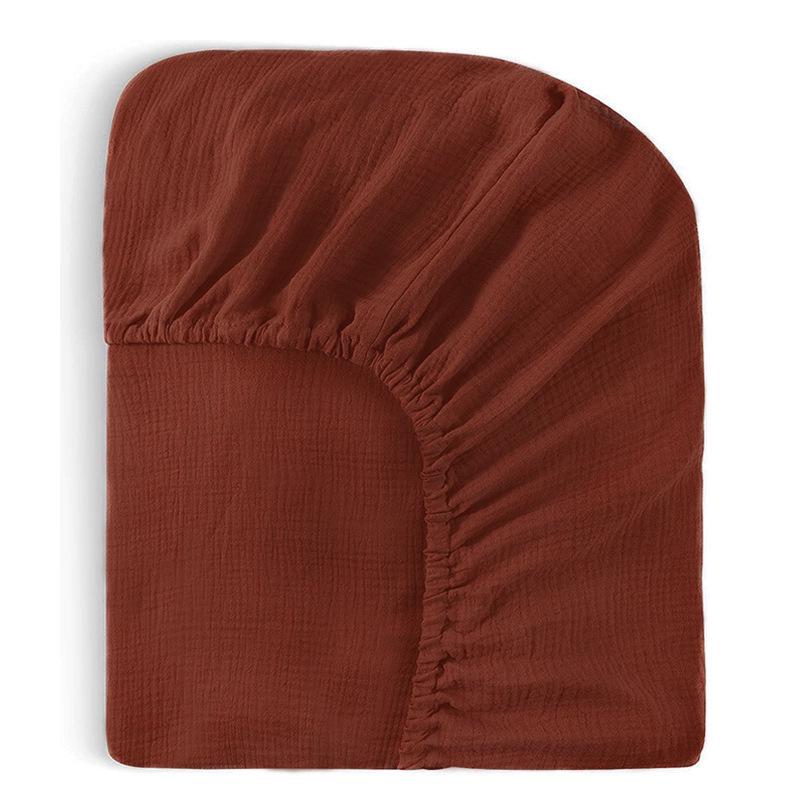 Baby Pure Cotton Double Layer Gauze Crinkle Fitted Sheet Bed Cover