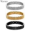 Trendy Minimalist Stainless Steel Gold Color Plated Watch Strap Bracelet for Women/Men Jewelry Gifts Couple Bracelet