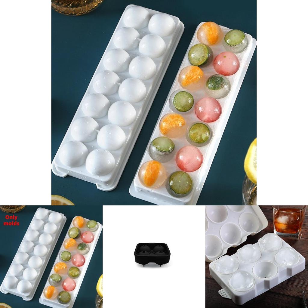 Premium Whiskey Box Ice Ball Cube Maker Tray With Stylish Round Sphere Mould