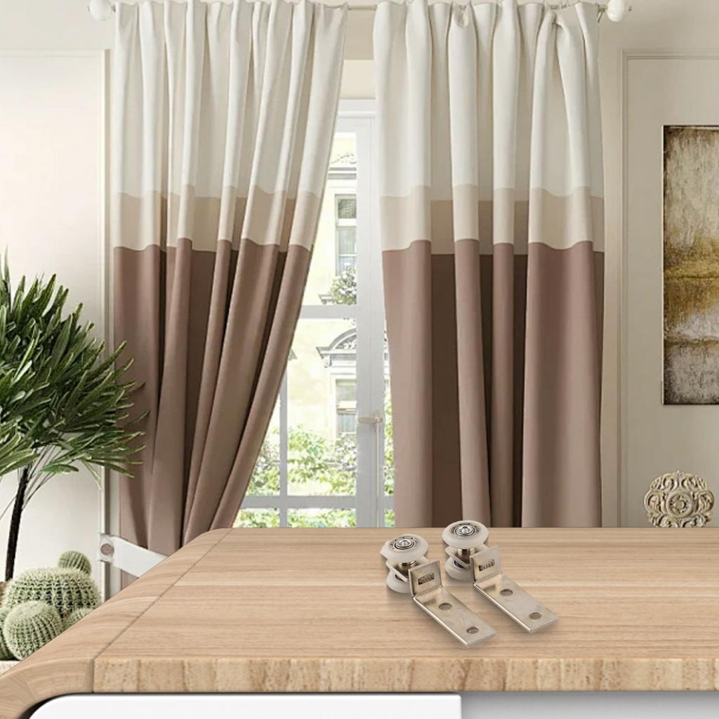 Effortless Sliding Door Hardware with Metal Bearings and Plastic Wheels