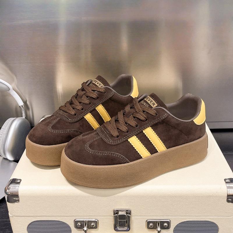 Retro Contrasting Color Splicing Platform Women's New Versatile and Lightweight Fashion Casual Sports Shoes