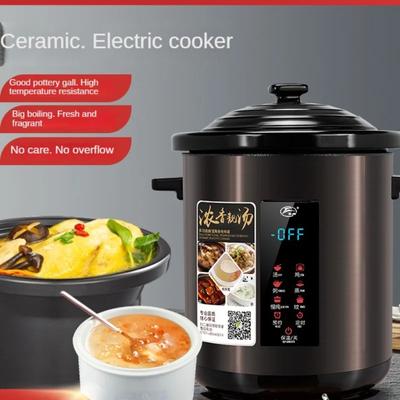 220V Keramik-Schongarer mit großer Kapazität, automatische Wasserabtrennung, elektrischer Schmortopf für Zuhause und Ladenkochen 6/8/10L