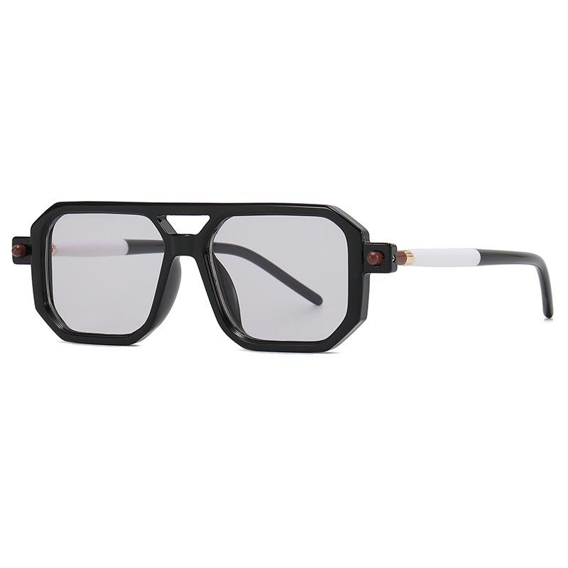 Trendy European & American Thick Frame Double Beam Square Sunglasses for Men & Women