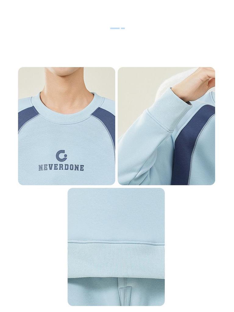 Herren Herbst Unterwäsche mit Fleecefutter: Teenager Schüler Winter Wärme Set