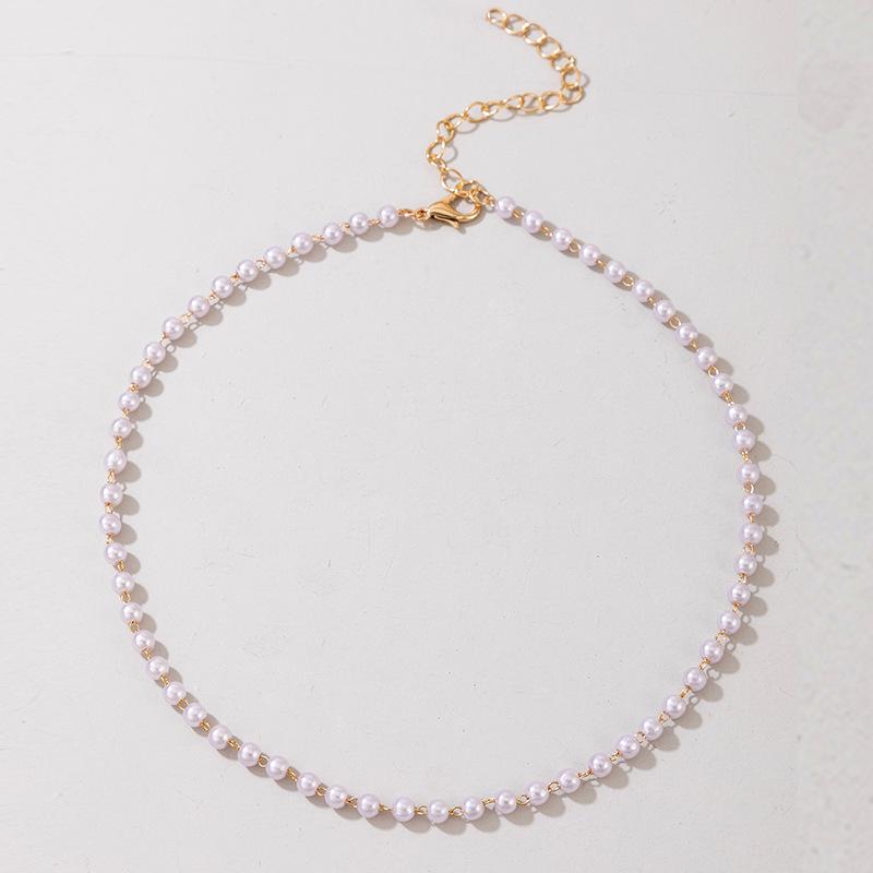 2025 Fashion Korean Temperament Versatile Pearl Necklace Women's Single Layer Simple Wind Neck Chain Collarbone Chain