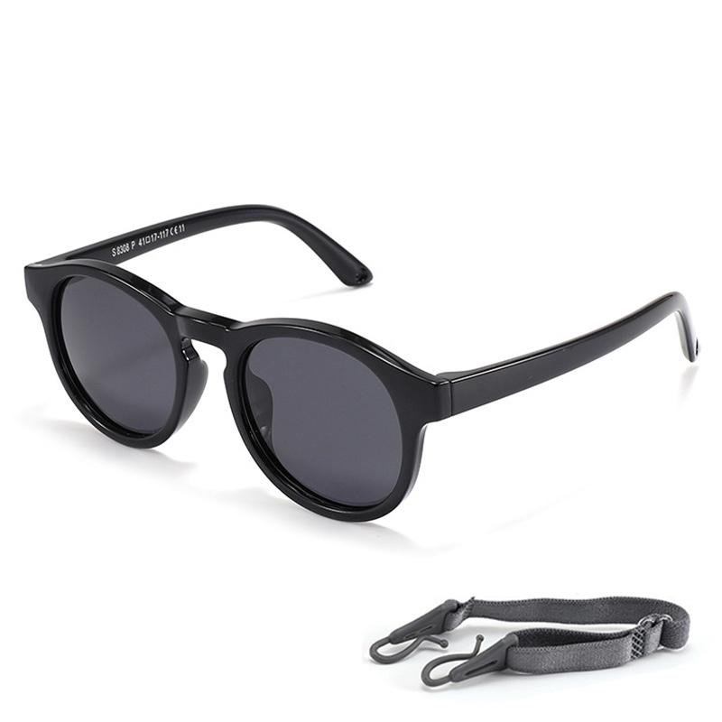Small Round Polarized Kids Sunglasses Baby Sunglasses with Strap Flexible UV400 Polarized Infant Sunglasses for Ages 0-3 Years