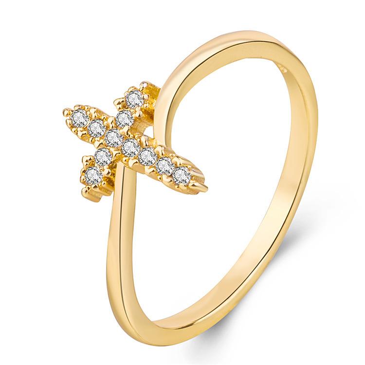 

Stunning Cross Geometric Ring With Inlaid Zirconia Stones Engagement Gift For Couples Fashionable Hand Accessory European Am And StyleB,10