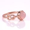 Neue Romantische Rose Gold Farbe Ring Frauen Solitaire Rosa Stein Prinzessin Party Finger Zubehör Mode Schmuck Ring Nettes Geschenk