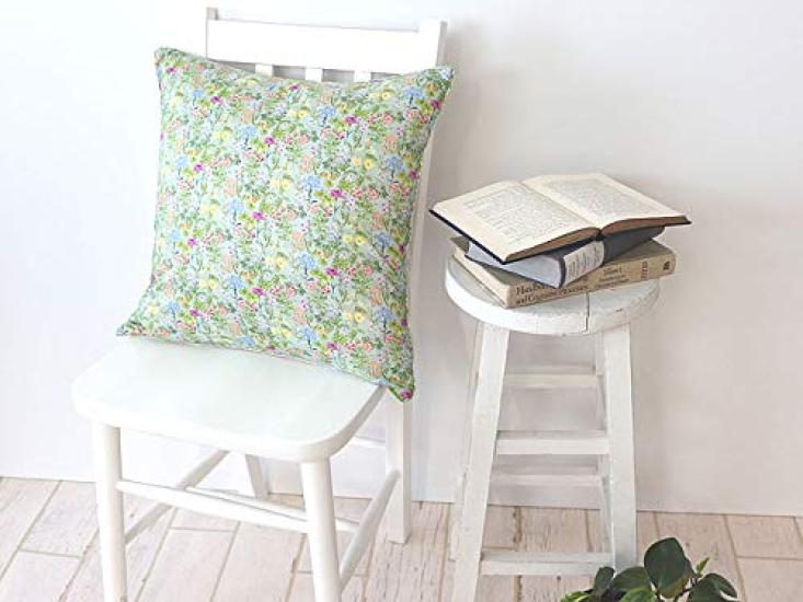 DDintex FLORET LONDON Cushion 45x45cm Cover, Poet's Meadow, Turquoise, [Liberty Print]
