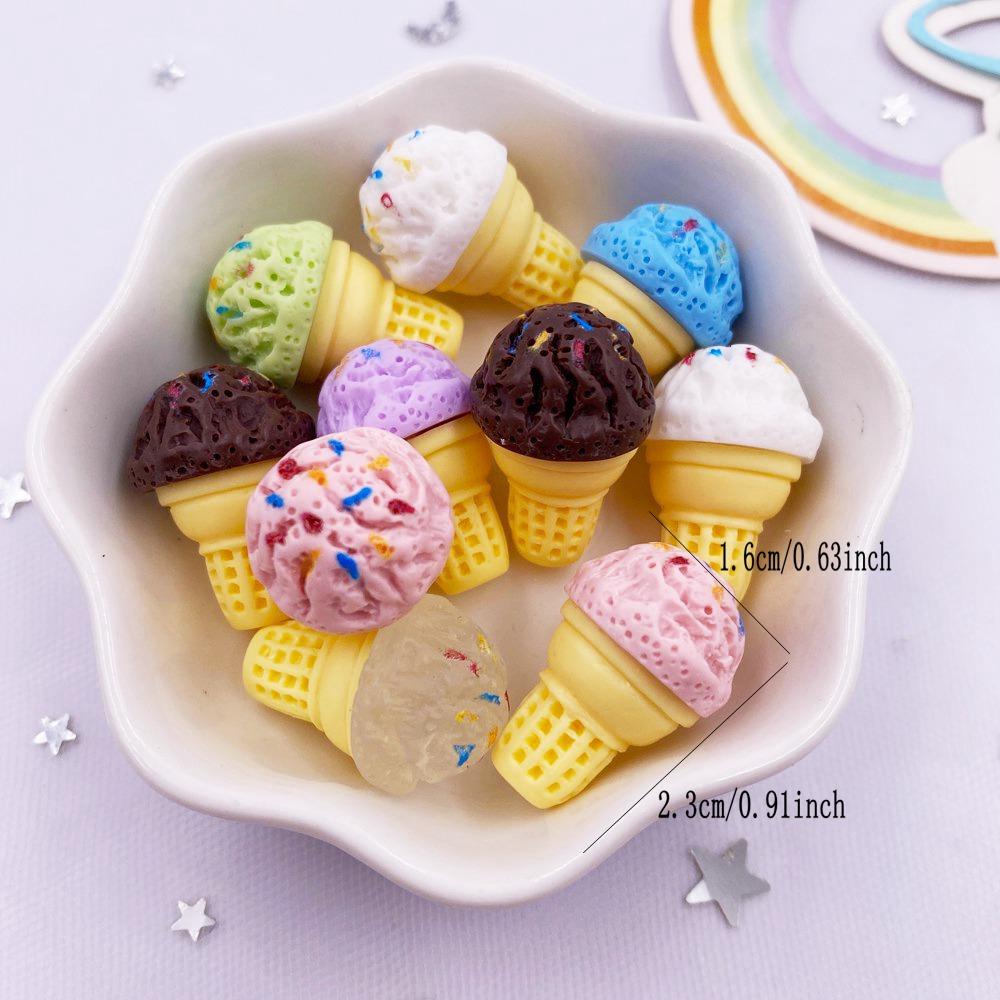 Colorful Resin 3D Cheese Cone Flatback Cabochon Stone Fake Candy Food Figurines 10pcs DIY Bow  Accessories Scrapbooks Crafts