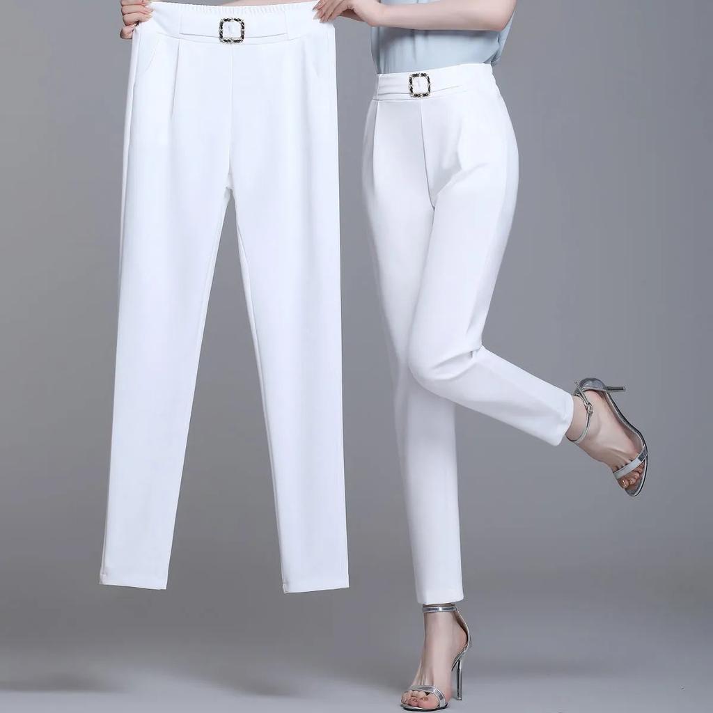 Women's Trousers Spring Summer Trousers Casual Ninth Trousers Women's Thin Universal Harem Pants with High Waist