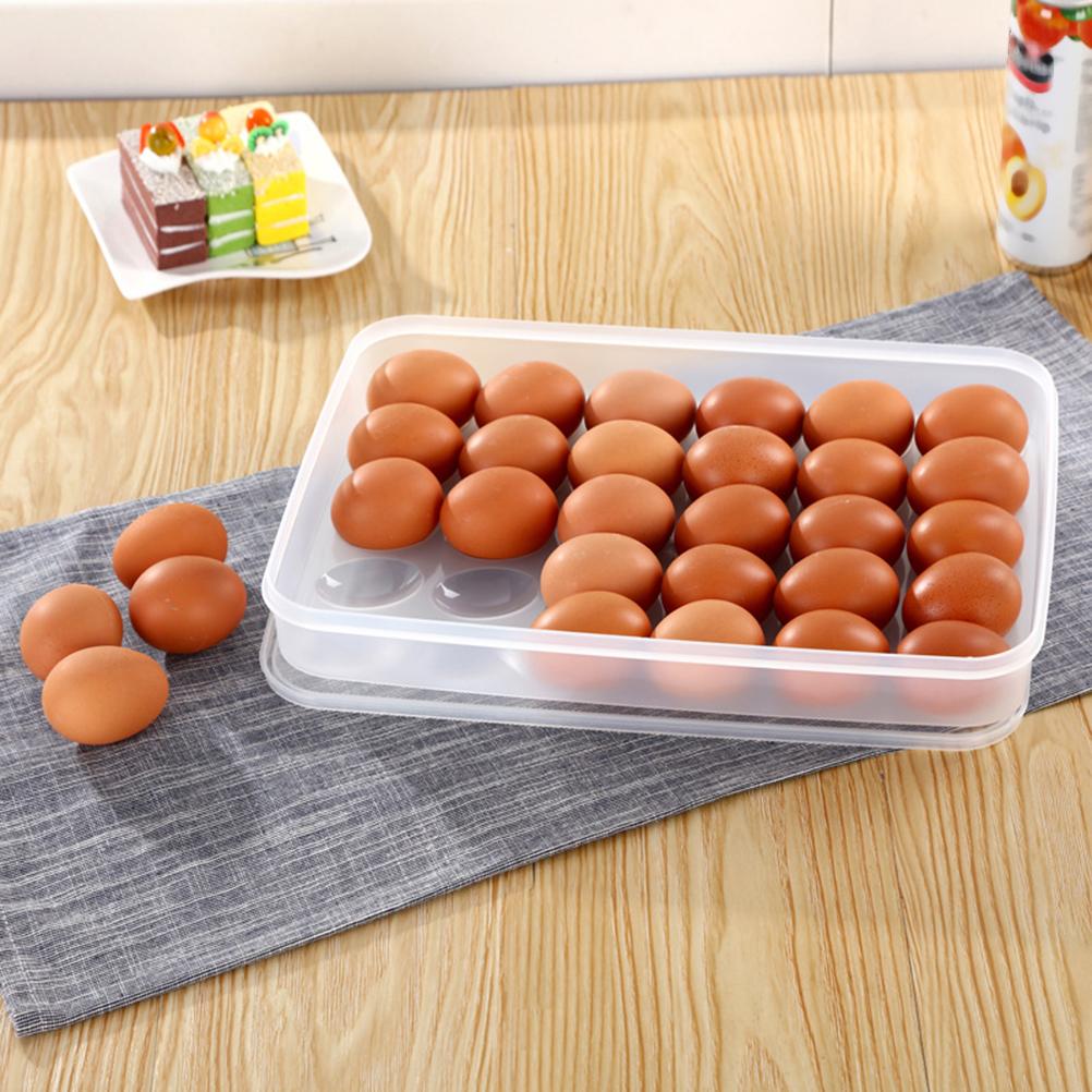 Large Capacity Egg Holder Durable Plastic Container Transparent Lid Egg Storage Box Tray Household Merchandises Washing