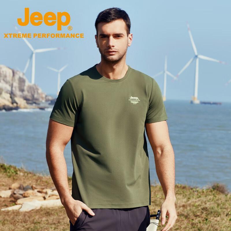 JEEP Men's Quick-Dry Round Neck Short Sleeve T-Shirt J222094505