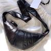 Leather Croissant Women'S Head Layer Sheepskin Niche Fanny Pack Shoulder Crossbody Breast Bag Croissant Bag Dumpling Bag