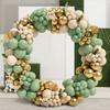 112PCS Green Balloon Garland Arch Retro Olive Green Balloon Set Chain Glue Latex For Wedding Birthday Party Background Decor