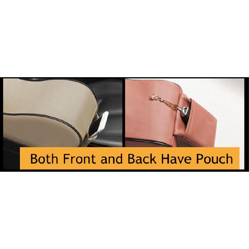 Leather Sponge Car Truck Center Armrest Heighten Pad Storage Bag
