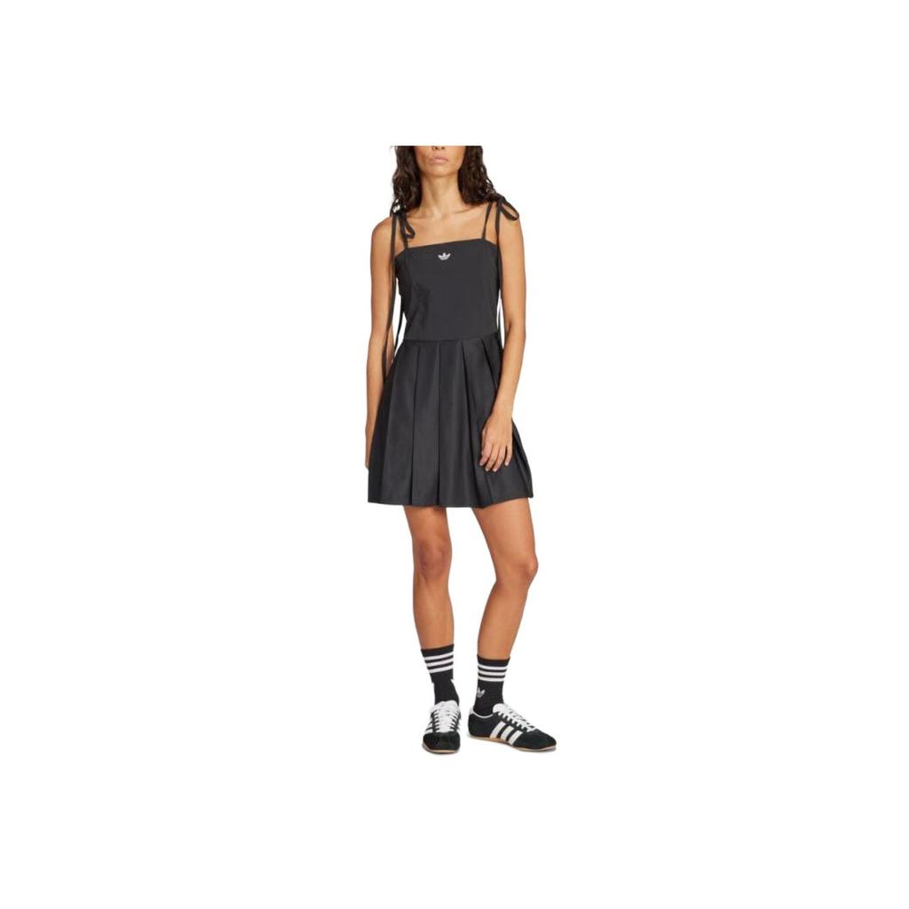 Adidas Originals Pleated Dress Sports Casual Simple Comfortable Spaghetti Strap Dress Women Dresses JW0115