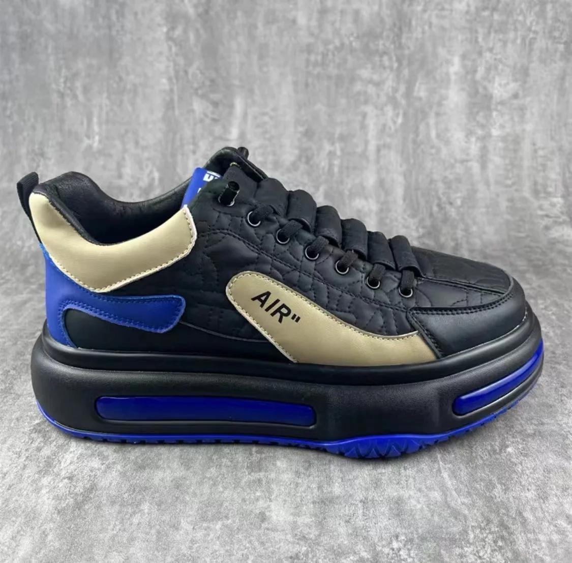 

Модные мужские повседневные кроссовки, роскошные кроссовки для мужчин, амортизирующие нескользящие кроссовки, кожаные брендовые мужские туфли Zapatos Hombr 39