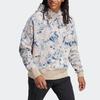 Adidas Unisex Full Printed Hooded Sweatshirt, Daily Casual Long Sleeve Outerwear Silver HR6993