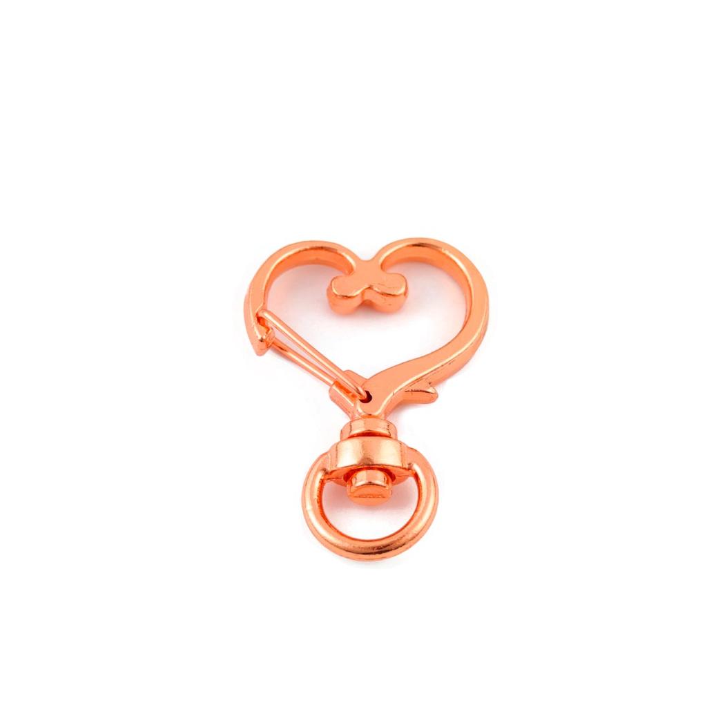 10Pcs/Lot Alloy Heart Cat Shape Rotation Spring Buckle KeyRings Snap Hooks for Jewelry Making Findings DIY Key Decoration Stuff