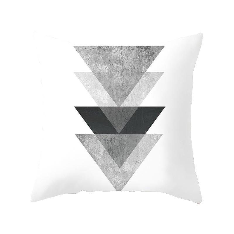 Simple Style Home Decoration Abstract Geometric Grid Black and White Lines Light Luxury Sofa Waist Support Pillow Cover Cushion