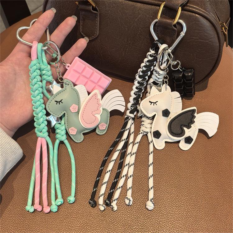 Year of the Horse Unicorn Keychain: Cute Pony Pendant Exquisite Figurine for Backpack