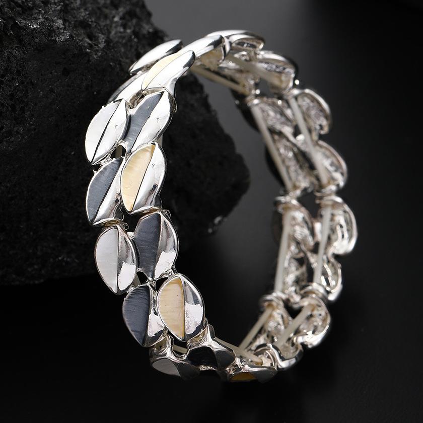 

Цветной живописный масляный лепесток эластичный браслет, весенне-летний маленький свежий цветок женский универсальный сплавный браслет elastic adjustable