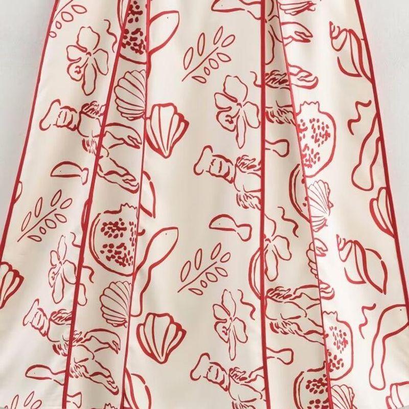 Jnleaog Autumn New Women's Clothing Fashion Style Retro Sexy Halter Floral Cut Out Long Dress