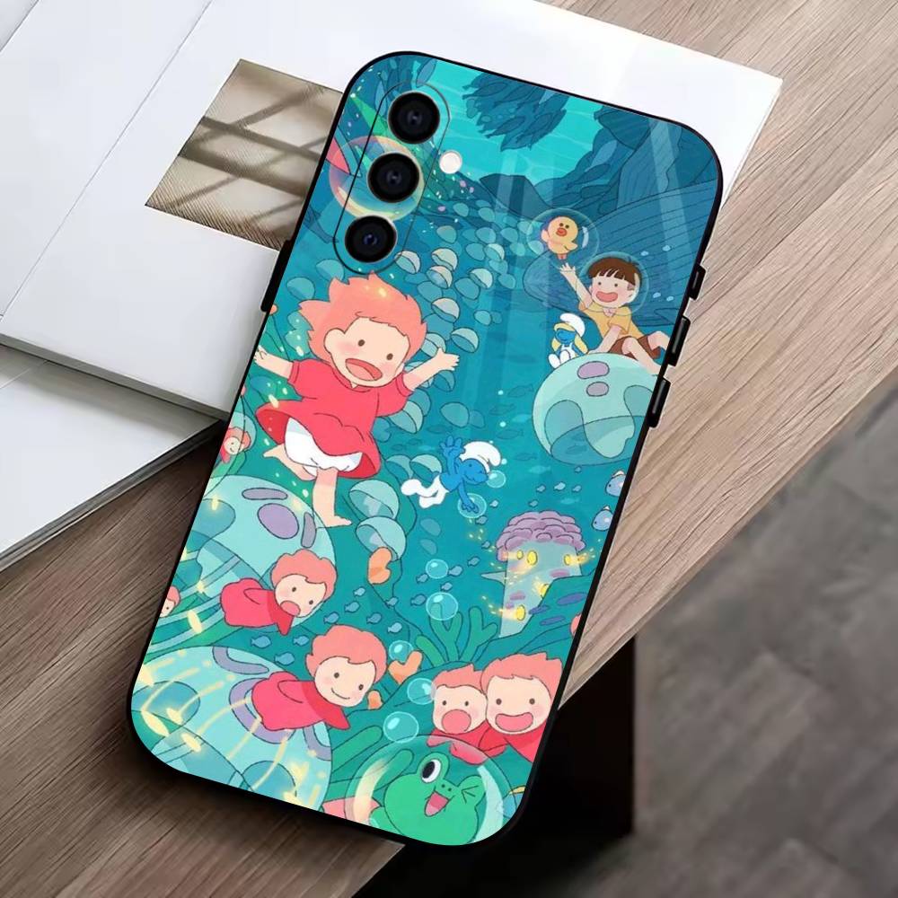 Ponyo and Sosuke  Phone Case For Samsung Galaxy A73,A72,A71,A70,A53,A52,A51,Others Soft Black Cover