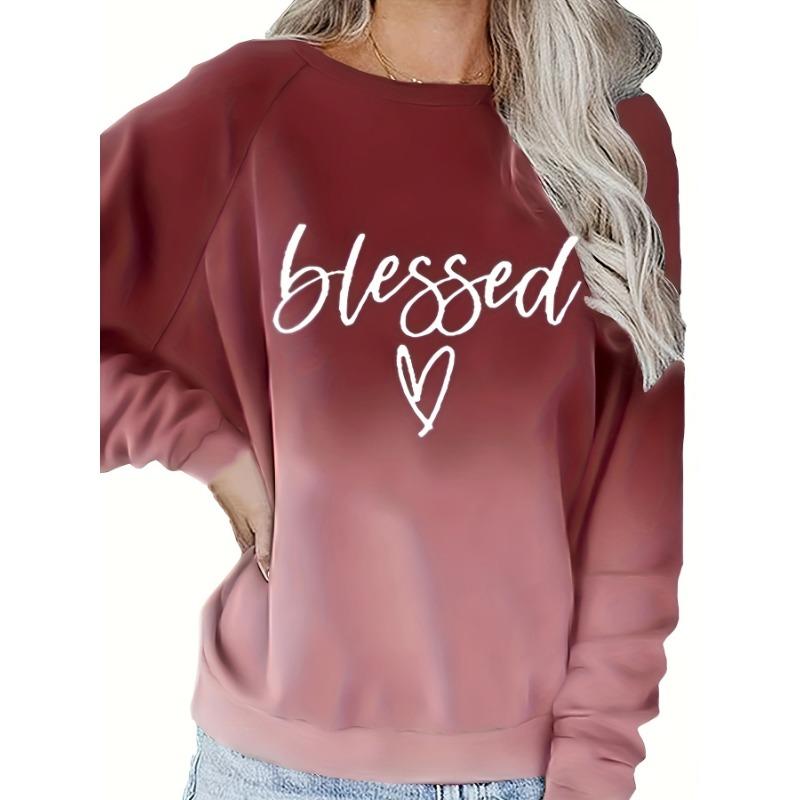 

Весенняя повседневная толстовка больших размеров, женская с принтом «омбре», «буквы и сердца», рукав реглан, круглый вырез, слегка эластичный пуловер 5XL