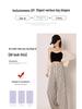 145cm Women's Black & White Striped Wide-Leg Summer Pants - Petite Casual Loose Fit