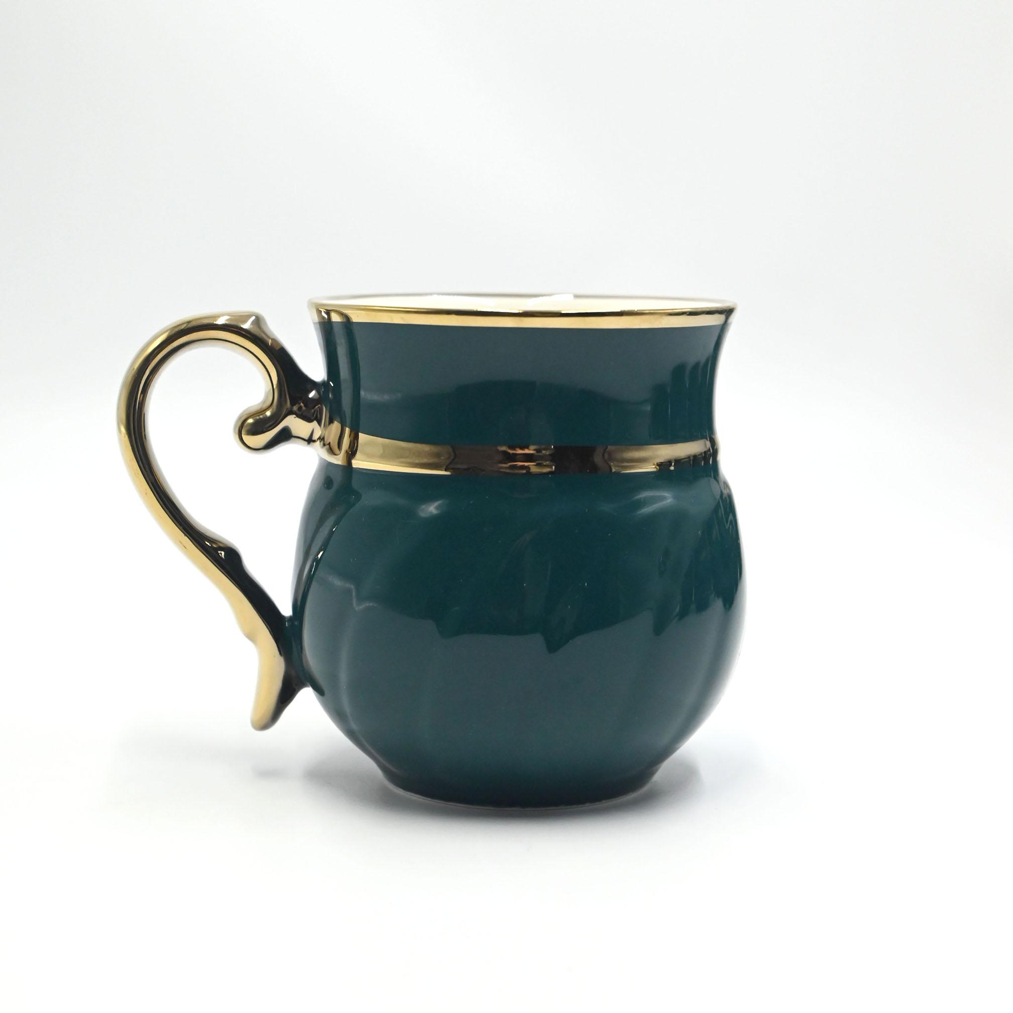 

8pc/Set 6pc/Set 1pc/Set Ins Style Ceramic Dinnerware Set, Suitable For Family Gathering. Luxury English Gold green TeaCup Set