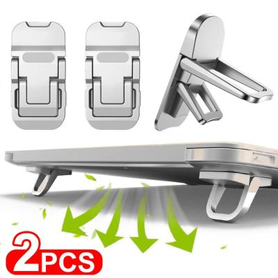 2PCS Invisible Keyboard Lifter Adjustable Laptop Stand Mini Self-adhesive Computer Stand Suitable for Various Laptops