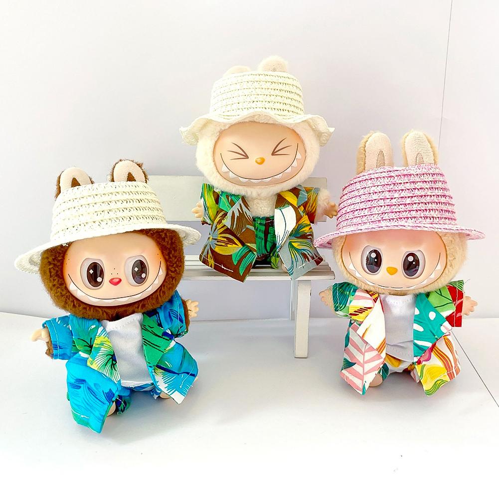 For 17cm Labubu Doll Clothes Fashion Clothes Shirts Dresses Doll Clothes Color Match Shorts Dolls Accessories Cute Decoration Little Clothes