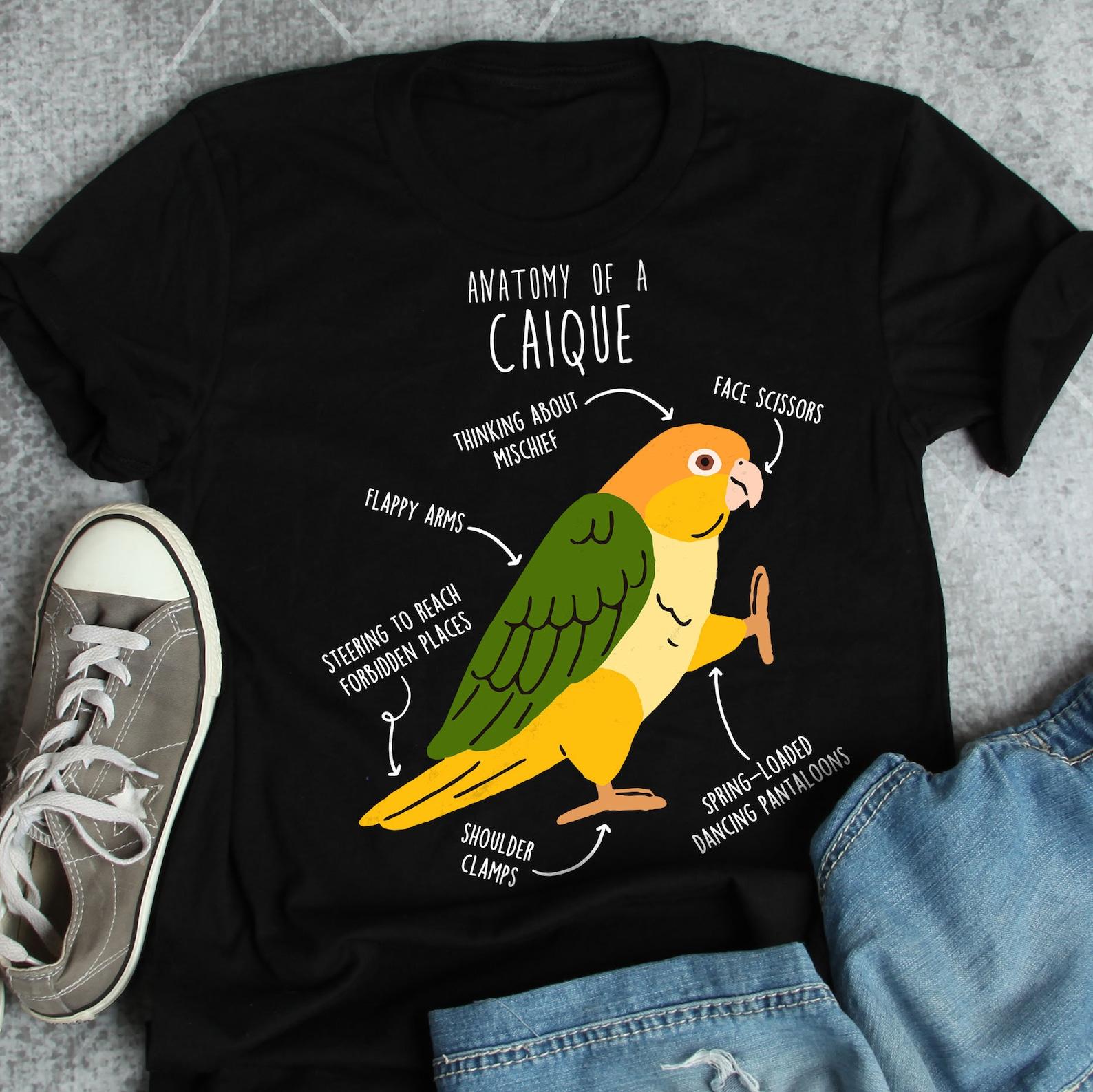 Caique Shirt, , Parrot Lover Gift, Cute Bird T-shirt, Funny White-Bellied Caique Tshirt, Pet Graphic Tee, Tops, Clothing, Mom, Dad 140