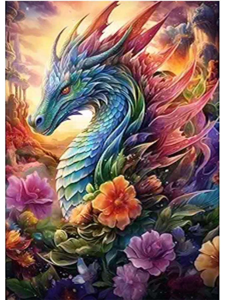 5D-Diamantmalerei zum Selbermachen, Drachenblume, Diamantmalerei, Mosaik-Stickerei-Set, handgefertigt, Heim-Wohnzimmer-Dekoration, Geschenk