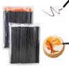 50 Adet Tek Kullanımlık Eyeliner Fırçaları Ince Fiber Kafa Eyeliner Krem Aplikatör Göz Kozmetik Fırça Kapaklı Makyaj Güzellik Araçları