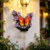 Solar Light, Butterfly Design Outdoor Wall Decor, Garden Art Soft Glowing Solar Light, Hand-Painted UV Coated Solar Light for Yard Patio Party