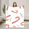 Cozy Candy Cane Christmas Blanket  Soft Warm Throw for Couch Bed Winter Picnic Festive Holiday Decor