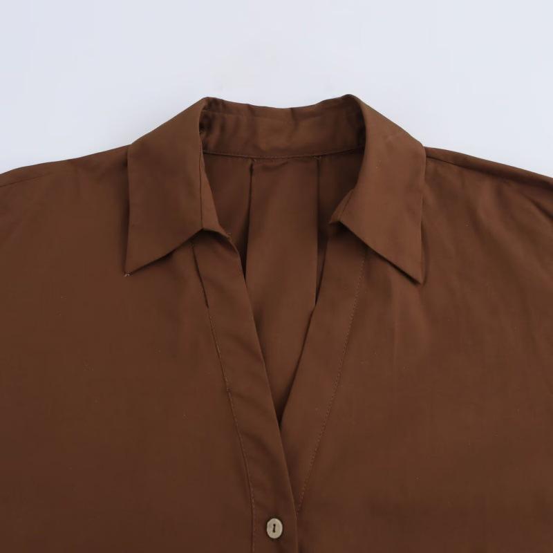 Autumn 2025 Wide Sleeve Poplin Shirt - European & American Style, New Versatile Design