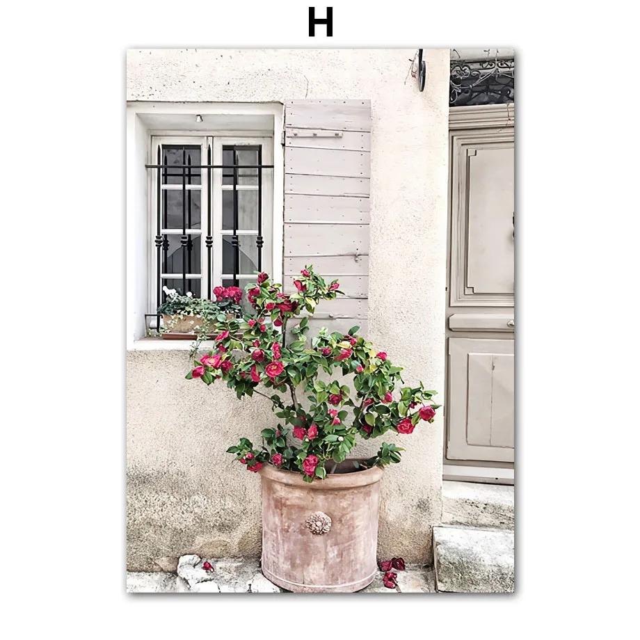 

Весенний розовый пейзаж персиковый цвет двери постеры и принты холст картины скандинавские настенные художественные картины для декора гостиной 8X12inch 20x30cm